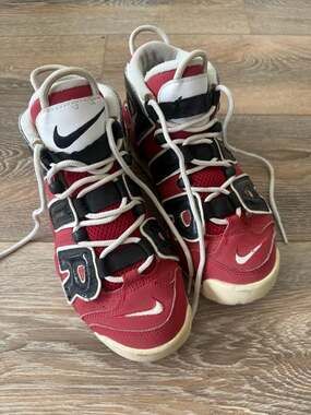 Nike Air More Uptempo GS Bulls Varsity Red Black White 415082-600